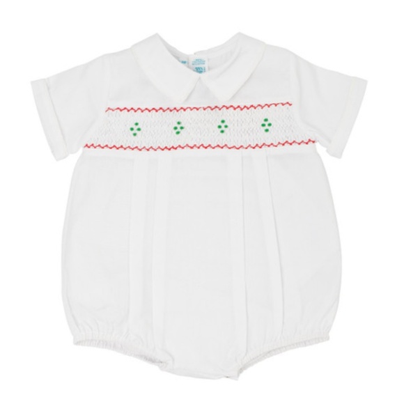 Feltman Brothers Smocked Christmas Bubble NB - Picture 1 of 5